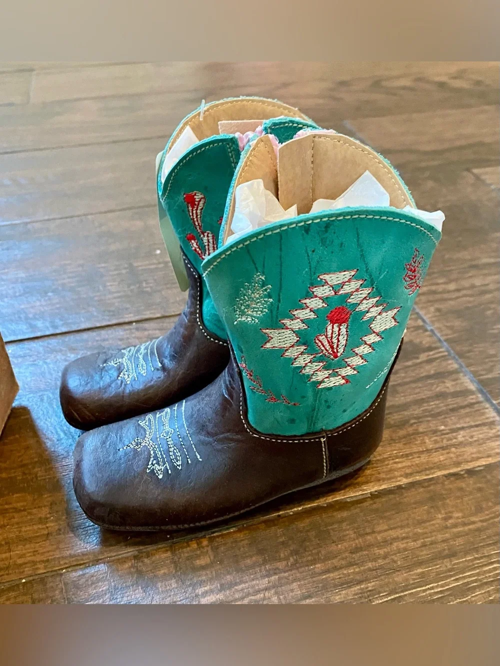 Roper Infant Cowbabies Cactus Cowboy Boots Size 2
